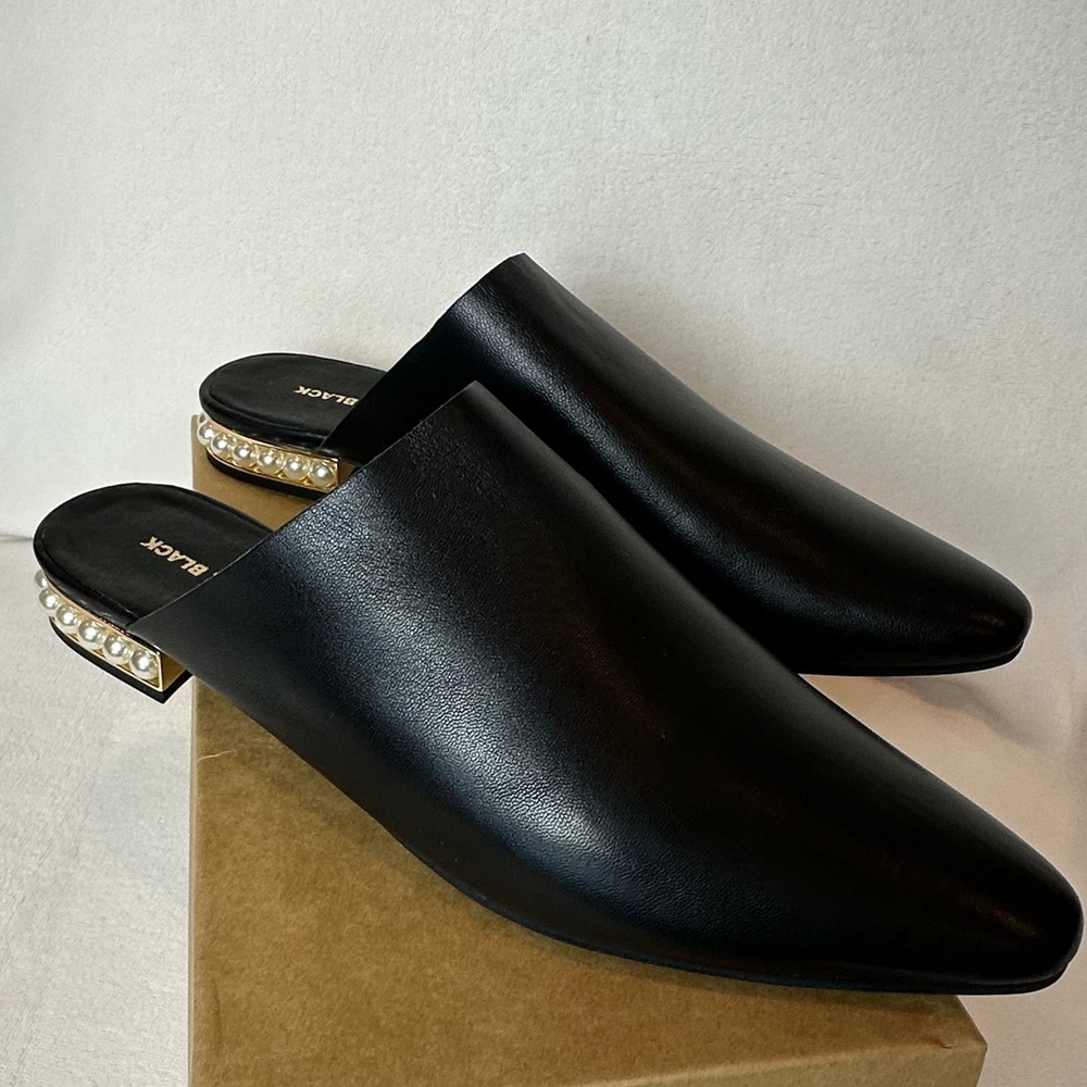 ALL BLACK Footwear Royal Urban Black Leather Slide Sz 41